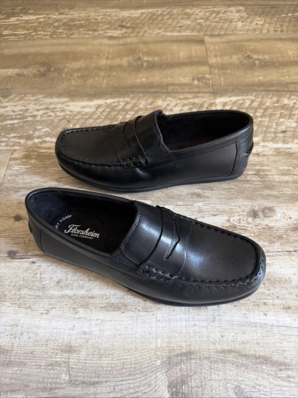 FLORSHEIM Jasper Driver Leather Slip On Black Dress Penny Loafer Youth 5M - Picture 3 of 8